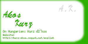 akos kurz business card